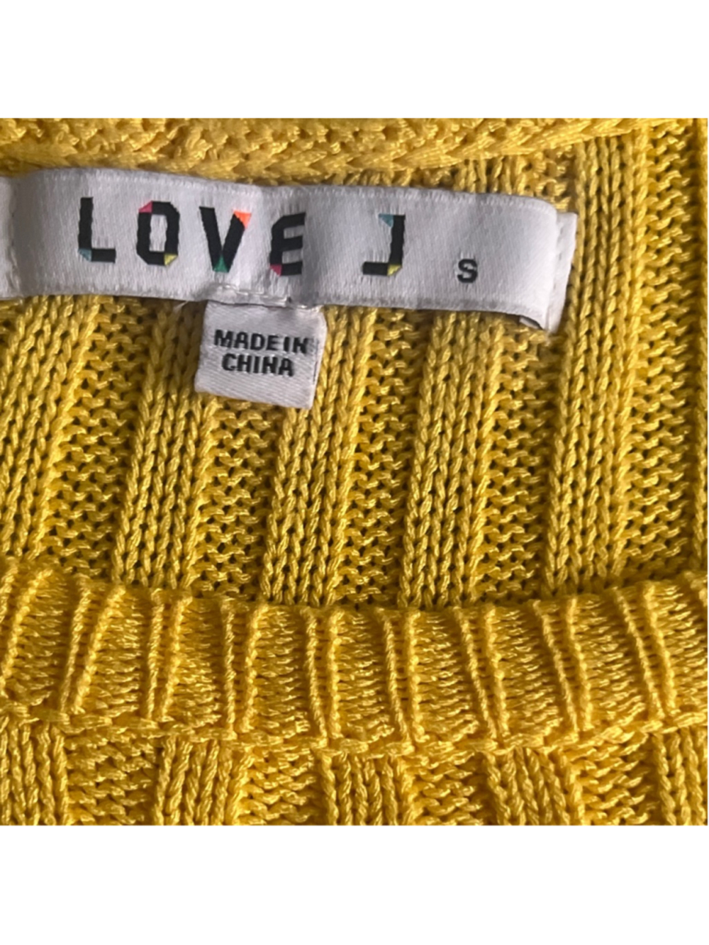 LOVE J distressed sweater. Yellow. Lightweight. Small - Picture 2 of 3